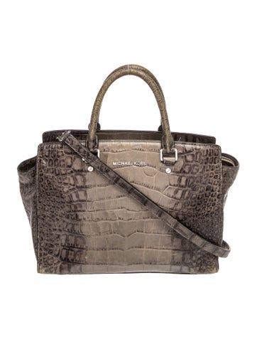 Embossed Leather Top Handle Bag