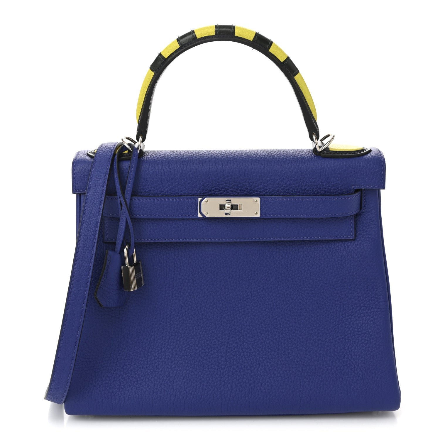 Hermes Togo Au Galop Kelly Retourne 28 Bleu Electrique Bleu Indigo Lime