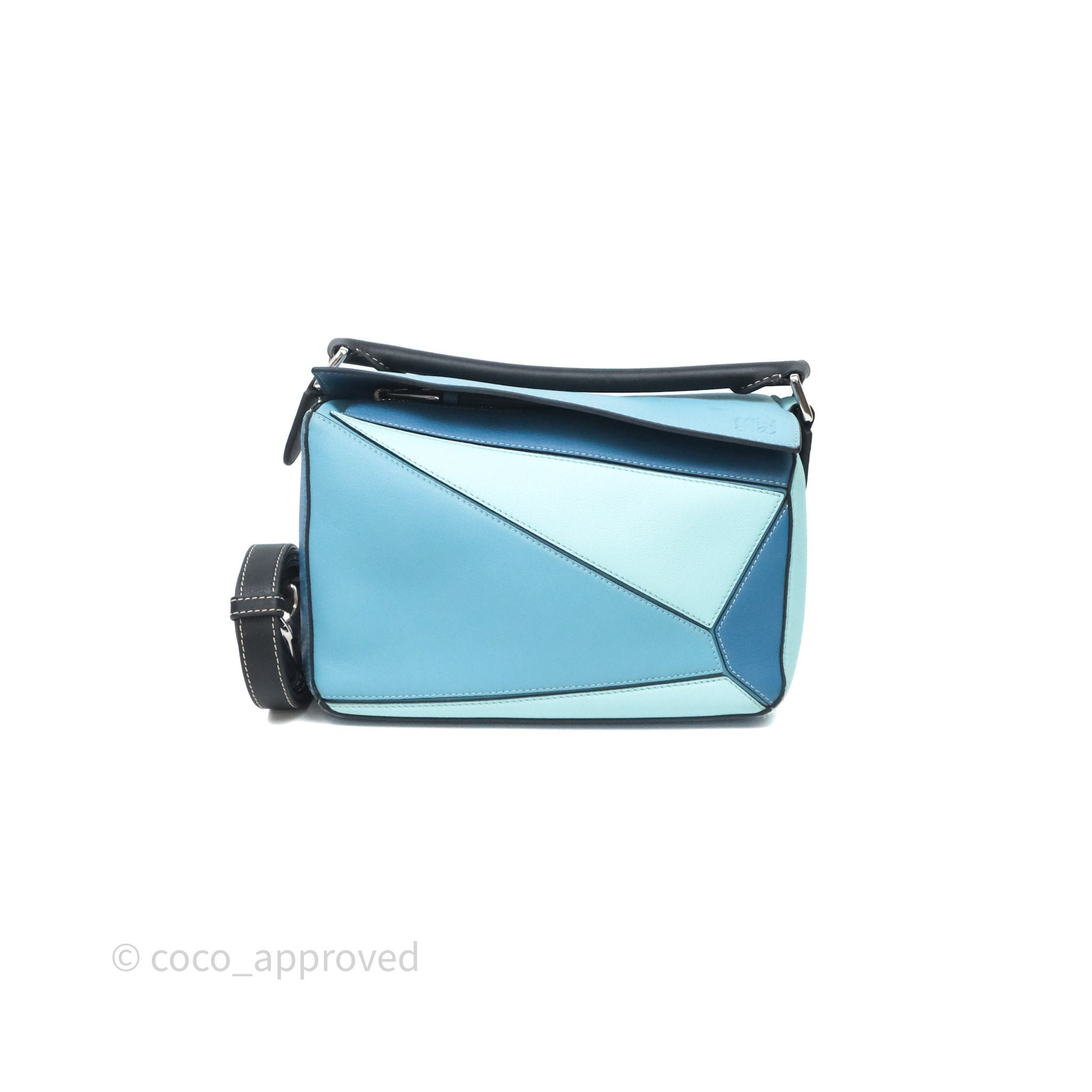 Loewe Small Puzzle Bag Blue Grained Calfskin