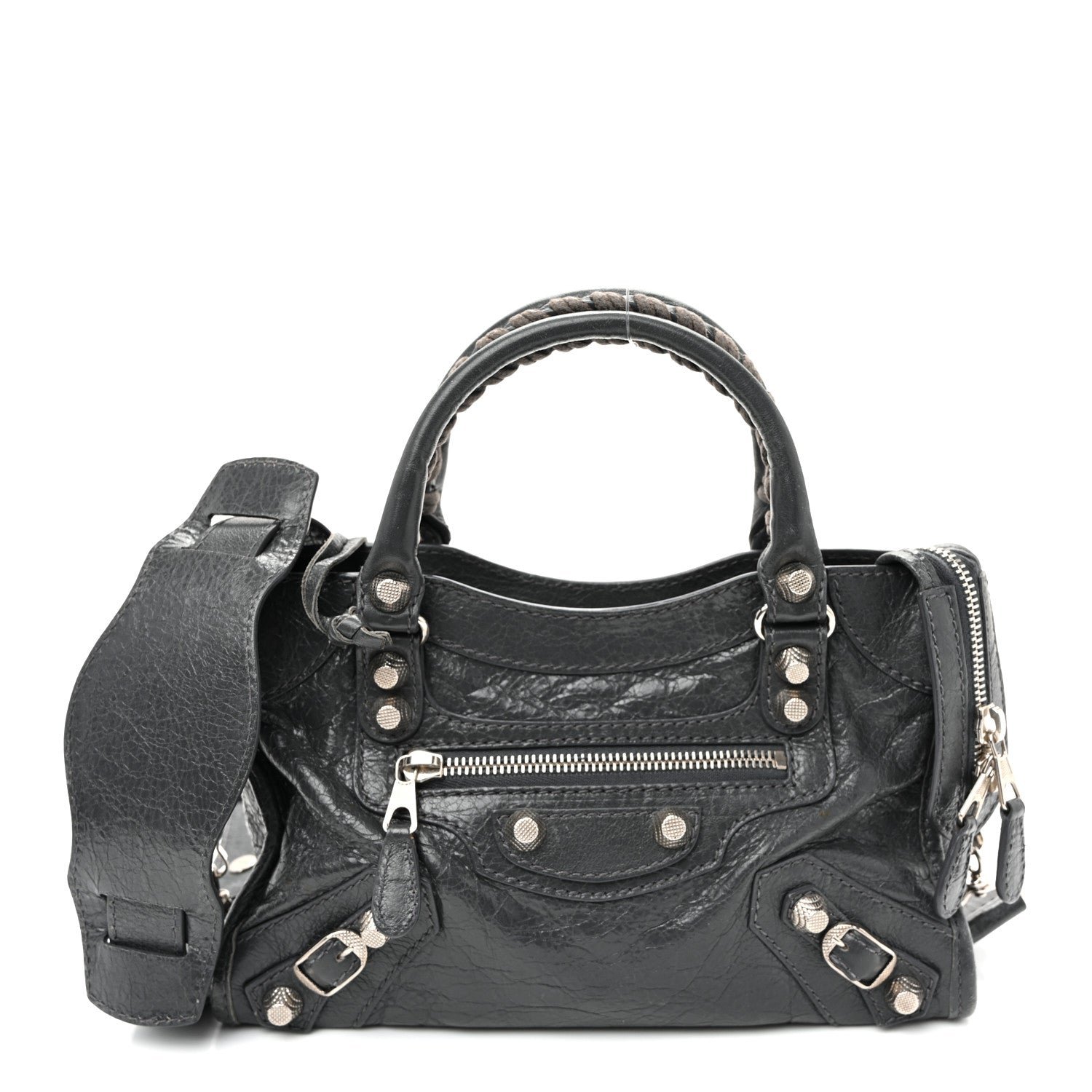 Balenciaga Agneau Giant 12 Silver Hardware Mini City Gris Fossile