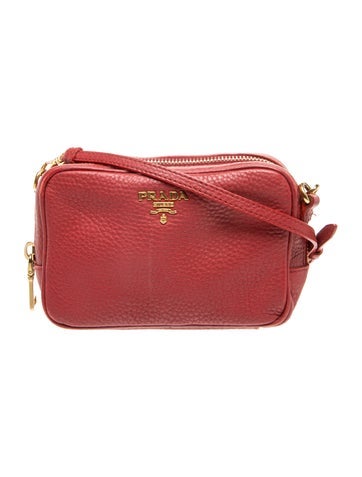 Signature Red Vitello Phenix Leather Camera Bag