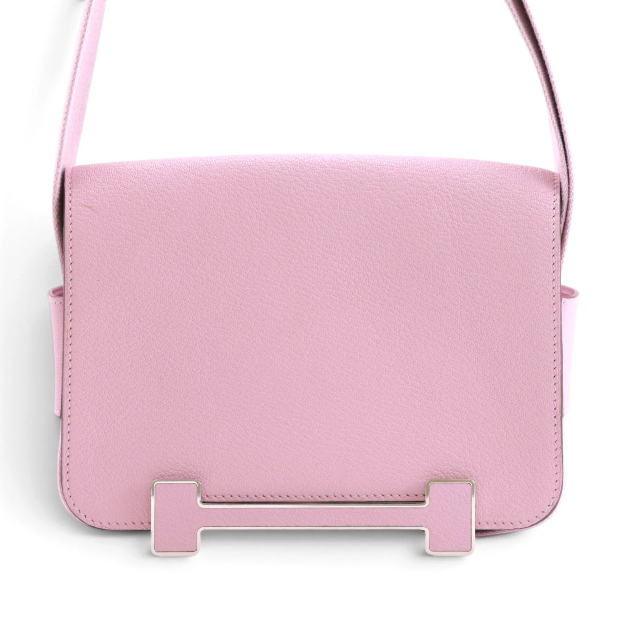 Very Good ( Rank A) HERMÈS Geta Mauve Sylvestre (X9) Chevre Palladium hardware B (2023)