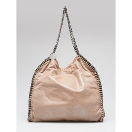 Stella McCartney Stella McCartney Beige Shaggy Deer Faux-Leather Falabella Small Tote Bag