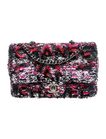 Rectangular Mini Sequin Flap Bag