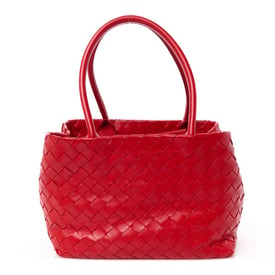 Bottega Veneta Nappa Intrecciato Tote Bag Red