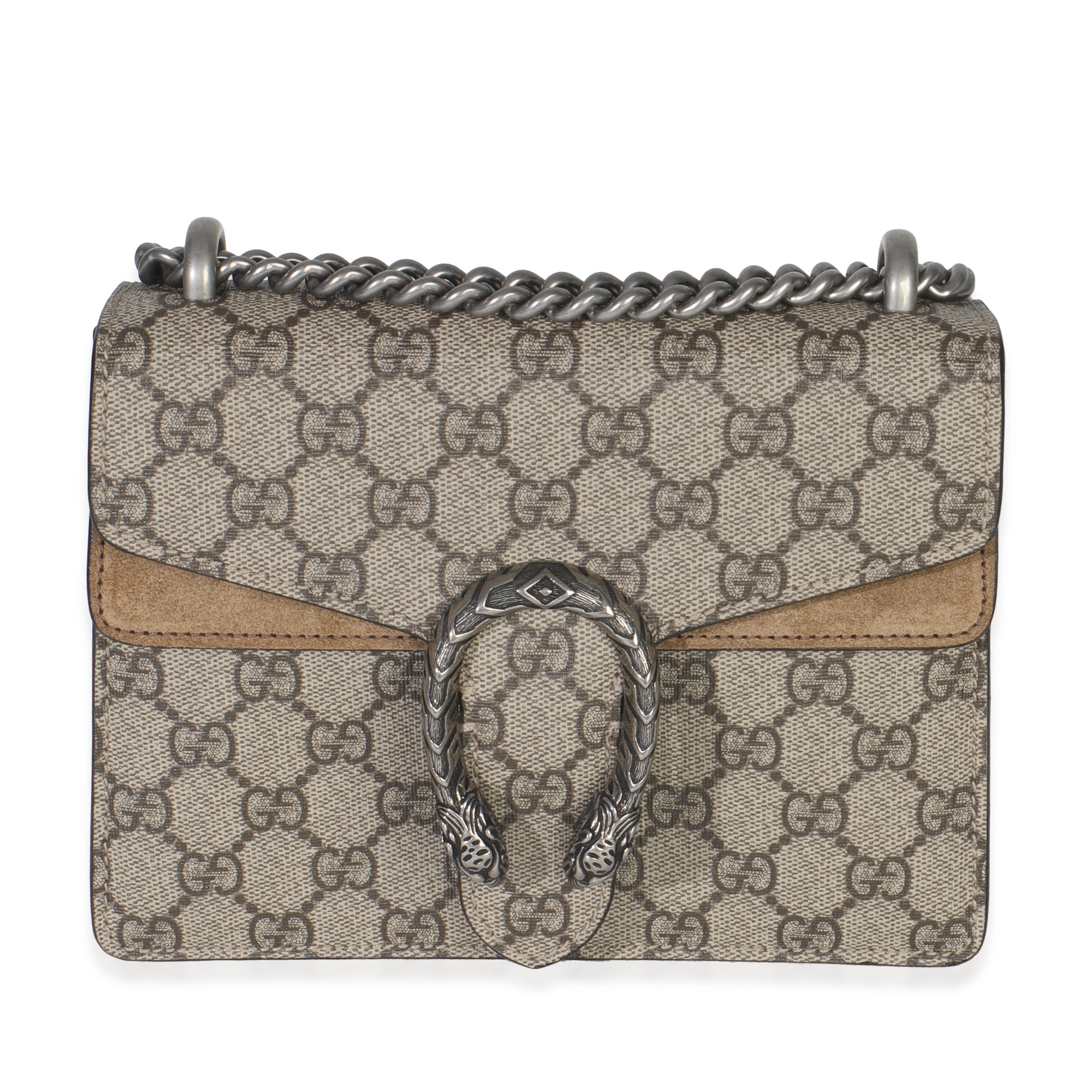 Gucci Taupe GG Supreme Canvas Mini Dionysus Shoulder Bag