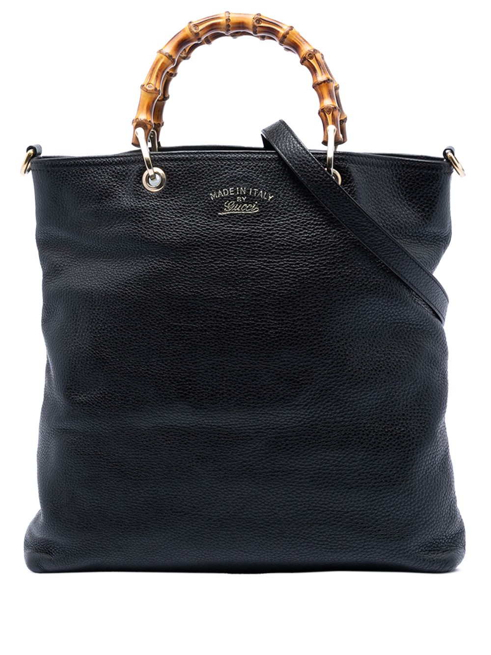 2016-2026 Tall Leather Bamboo Shopper Tote satchel