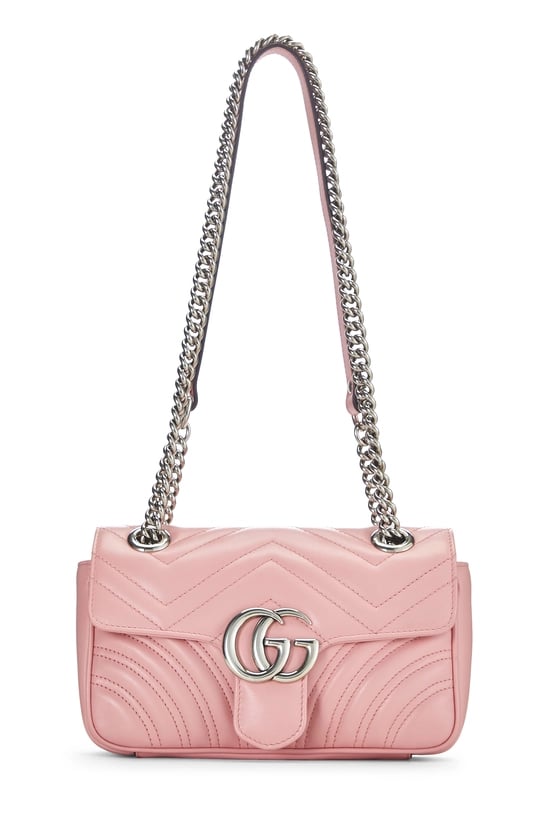 Pink Leather GG Marmont Shoulder Bag Mini