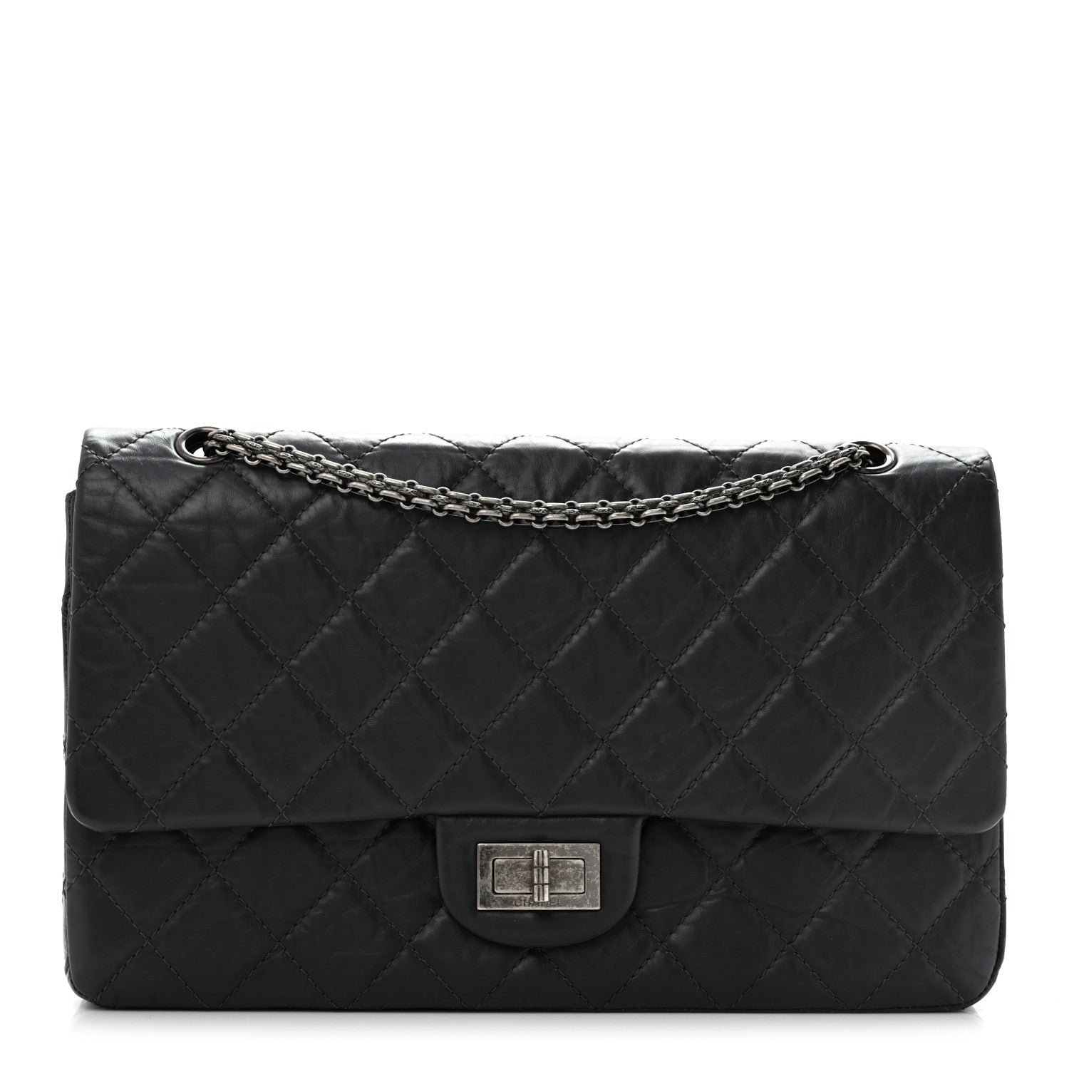 Chanel Aged Calfskin Quilted 2.55 Reissue 227 Flap Dark Grey