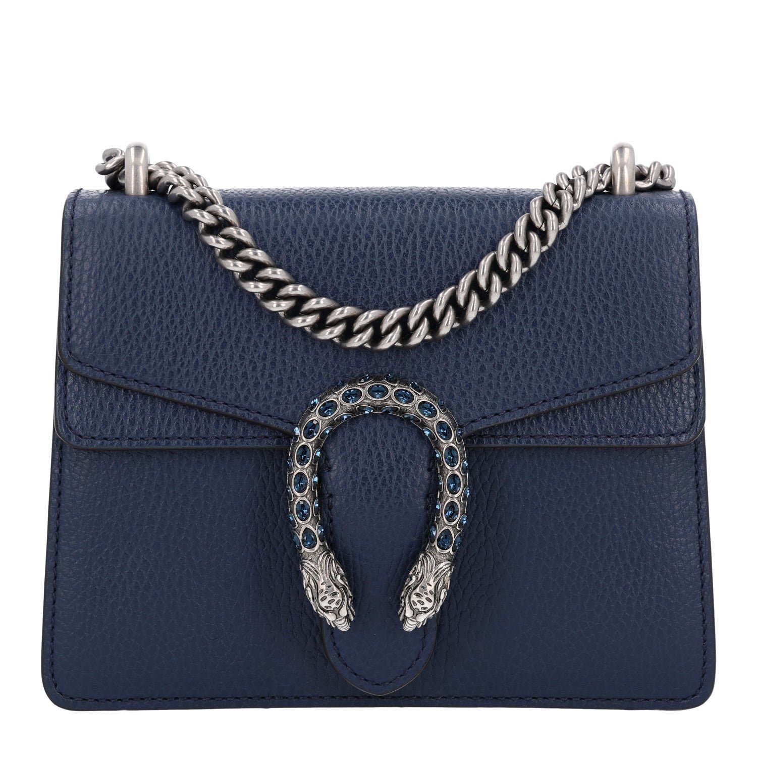Gucci Dollar Calfskin Crystal Mini Dionysus Shoulder Bag Blue Agata Montana Sapphire