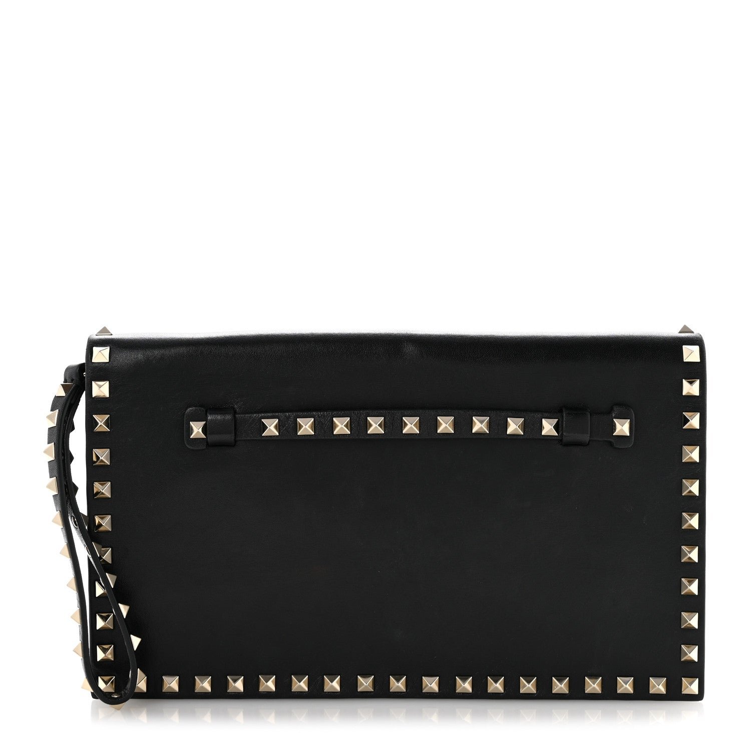 Valentino Garavani Nappa Rockstud Wristlet Clutch Black