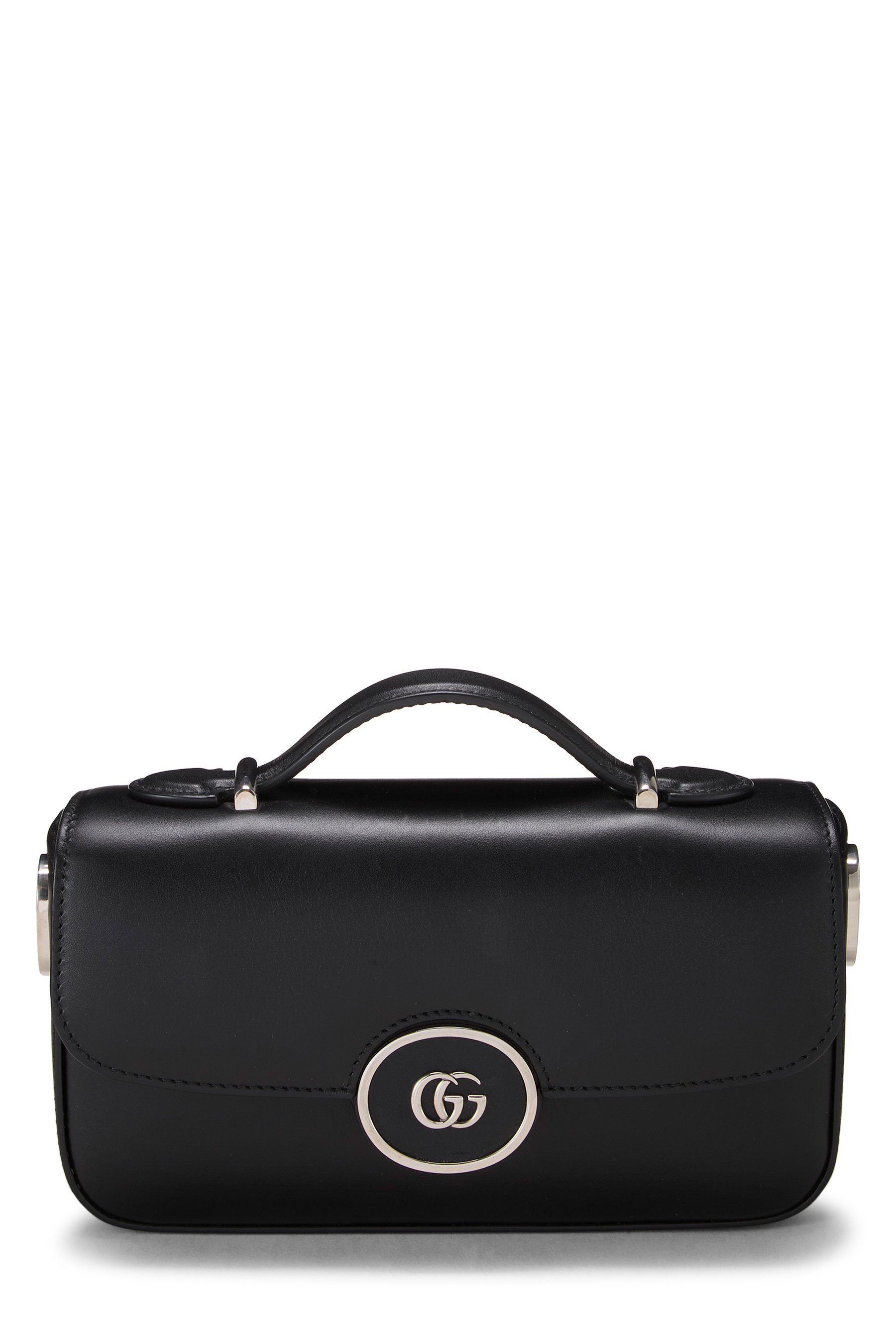 Gucci Black Leather Petite GG Shoulder Bag Mini