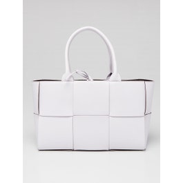 Bottega Veneta Bottega Veneta Light Purple Intrecciato Woven Nappa Leather Small Arco Tote Bag