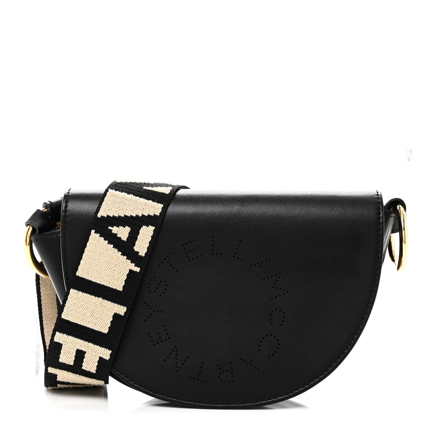 Stella McCartney Eco Soft Alter Nappa Perforated Logo Mini Marlee Black