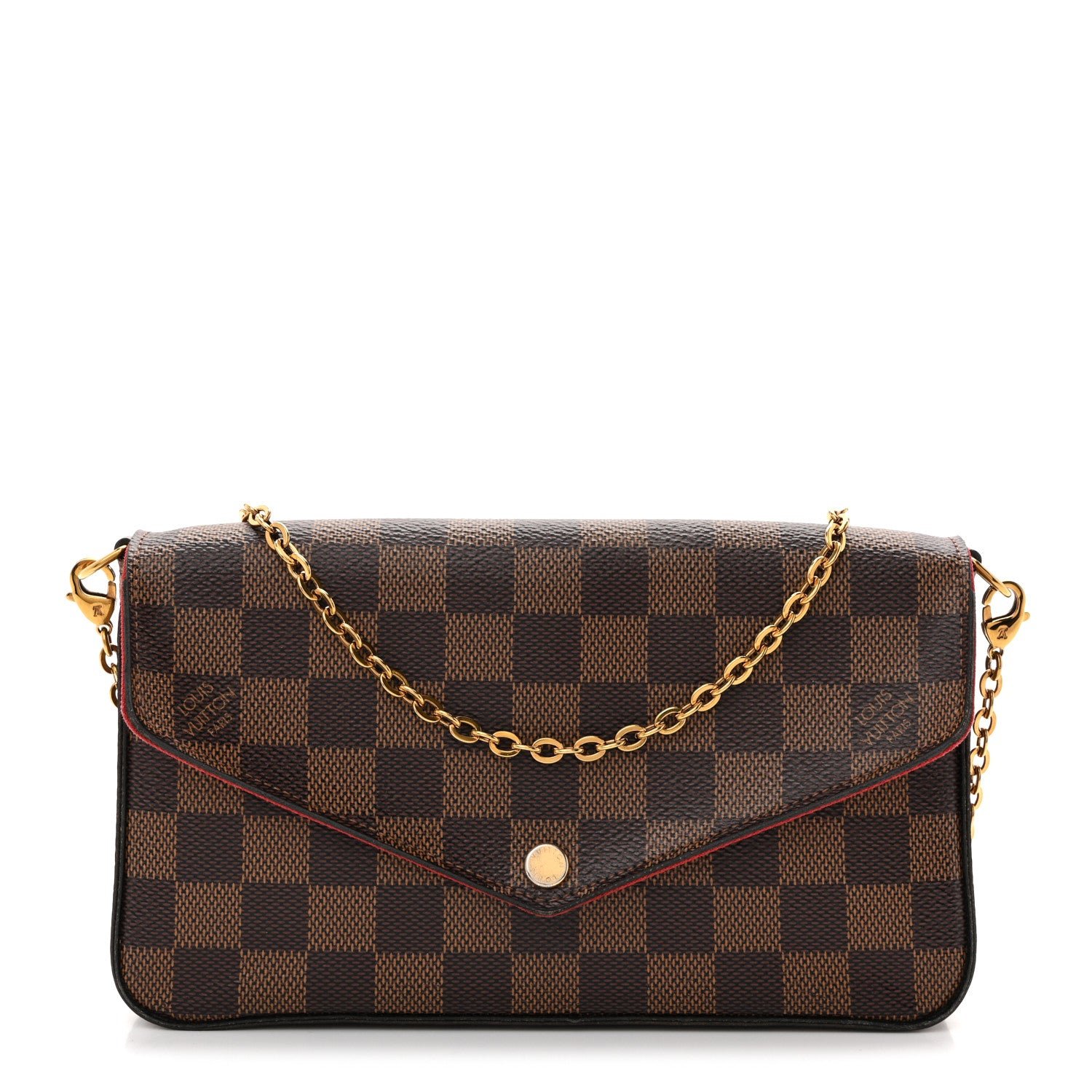 Louis Vuitton Damier Ebene Pochette Felicie Chain Wallet