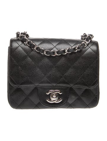 Quilted Caviar Classic Mini Square Flap Bag