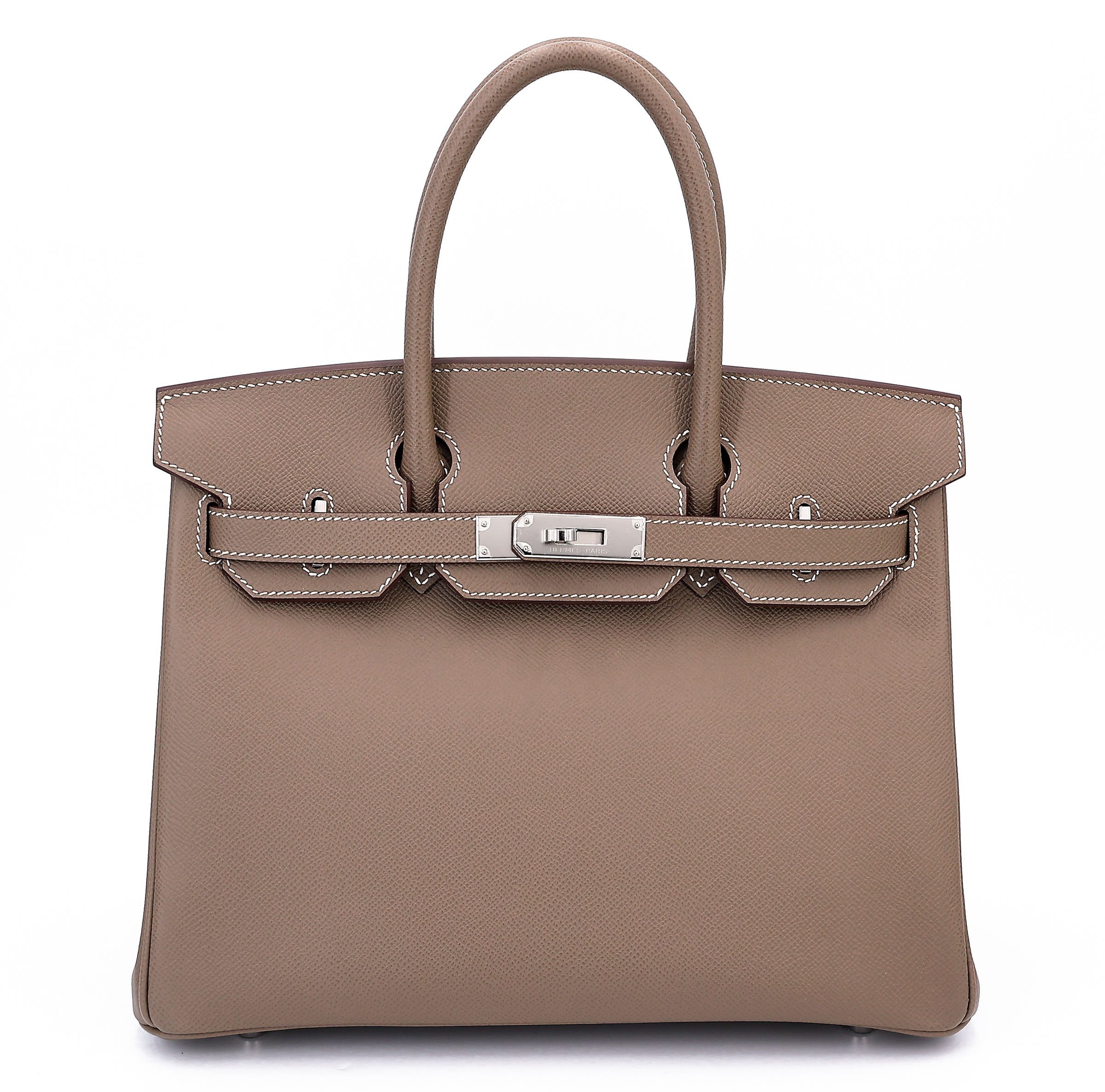 Hermes Unused ( Rank NS ) HERMÈS Birkin 30 Etoupe (18) Epsom Palladium hardware B (2023)