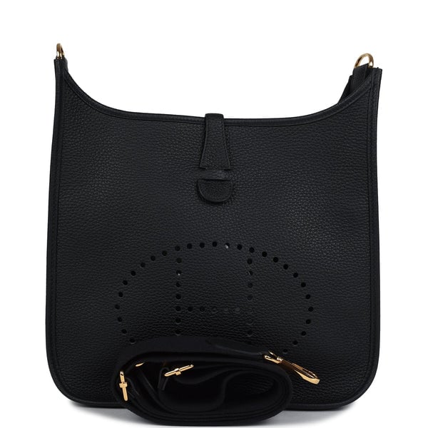Hermes Hermes Evelyne III PM Black Clemence Gold Hardware