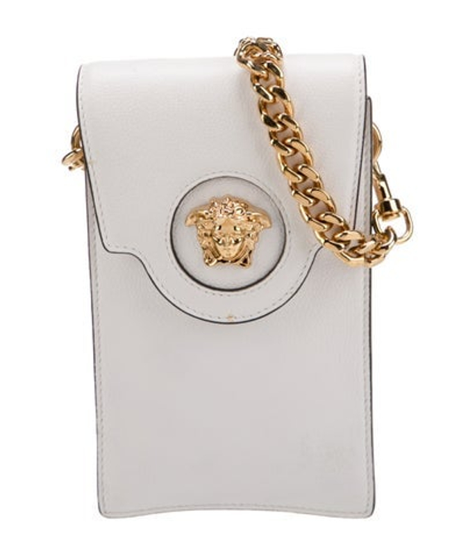 Versace Leather La Medusa Phone Pouch