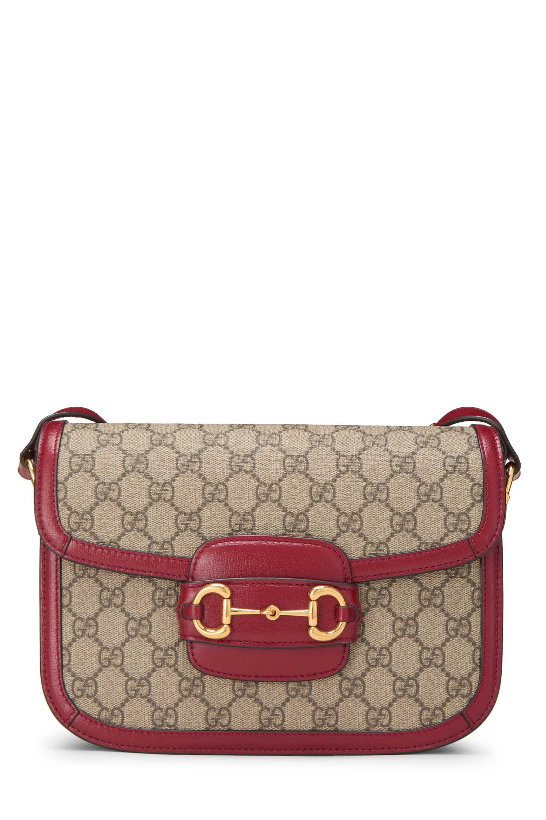 Red GG Supreme Canvas 1955 Horsebit Shoulder Bag