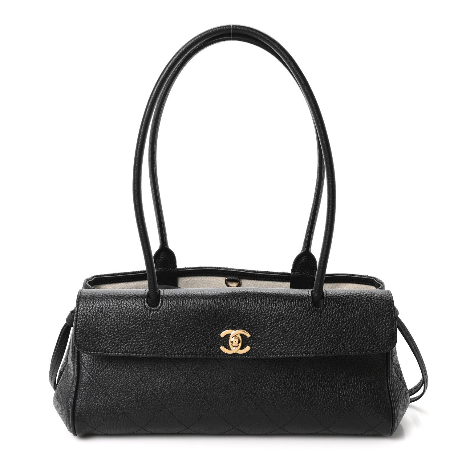 Chanel Grained Calfskin Stitched Urban Essentials Small Shopping Bag Black