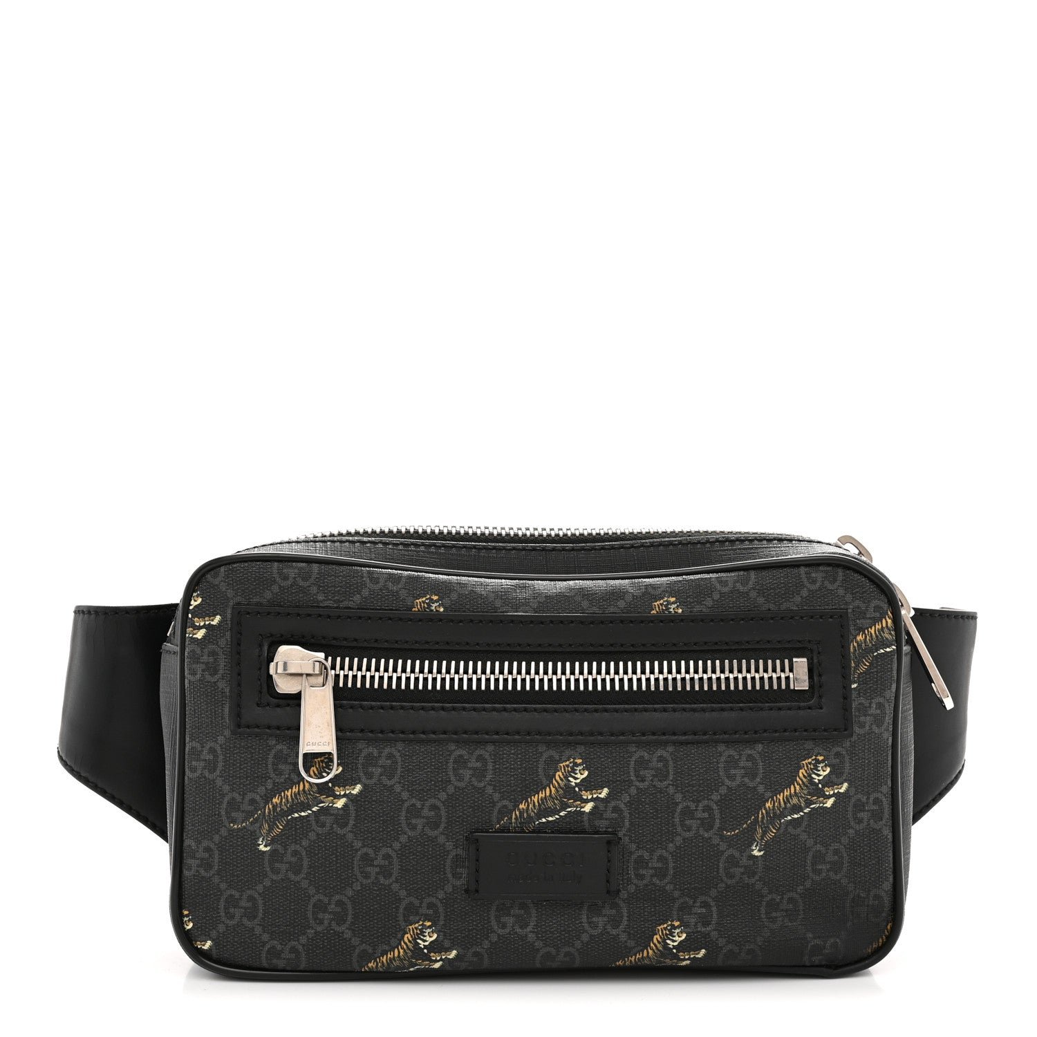 Gucci Soft GG Supreme Monogram Tigers Belt Bag Black Multicolor