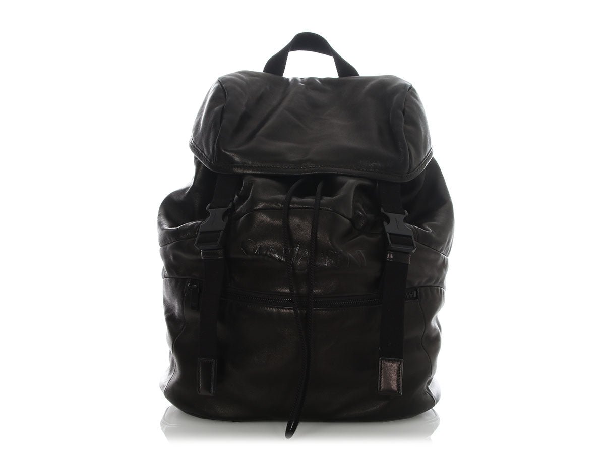 Saint Laurent Saint Laurent Black Leather Backpack