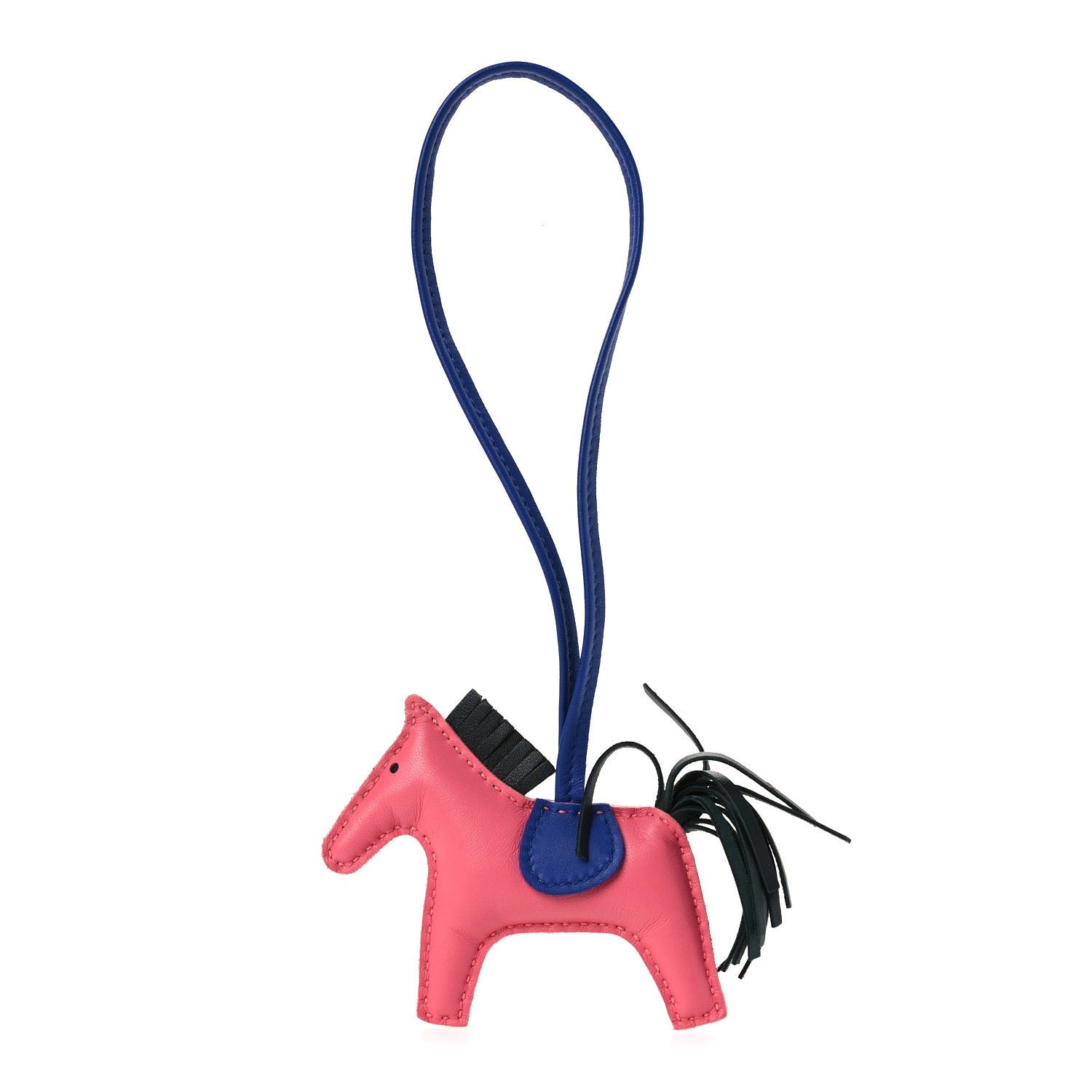 Hermes Hermes Milo Lambskin Grigri Rodeo Horse Bag Charm PM Rose Azalee Vert Cypress Bleu Electrique