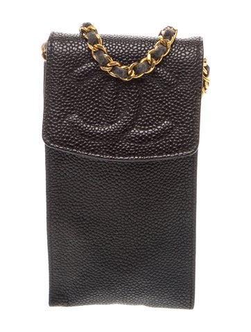 CC Caviar Phone Holder Crossbody Bag