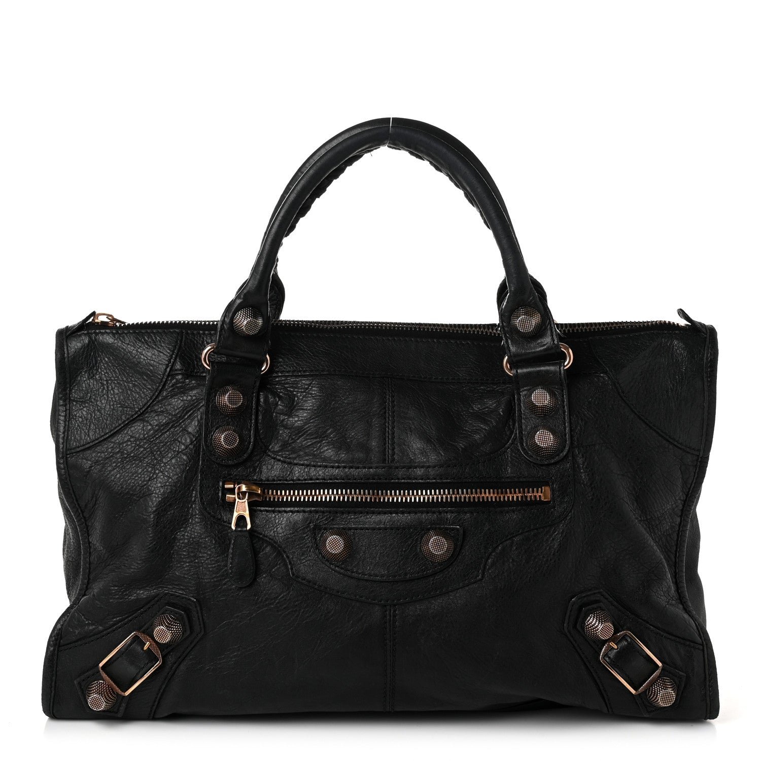 Balenciaga Agneau Giant 21 Rose Gold Hardware Work Black