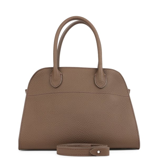 The Row The Row Soft Margaux 10 Bag Dark Olive Calfskin Silver Hardware