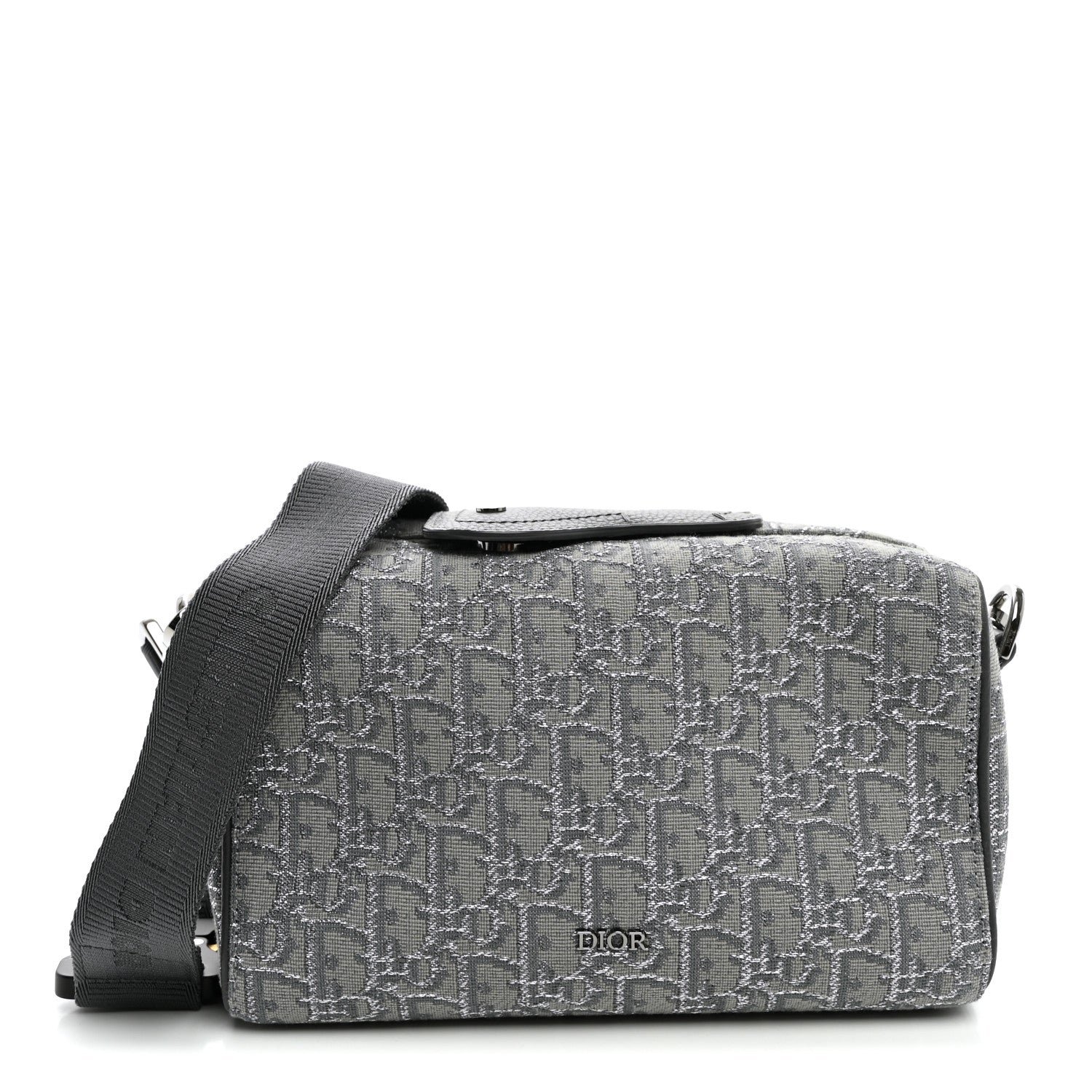 Christian Dior Oblique Jacquard Lingot 22 Bag Silver