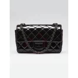 Chanel Chanel Black Quilted Patent Leather 2.55 Reissue Mini Flap Bag