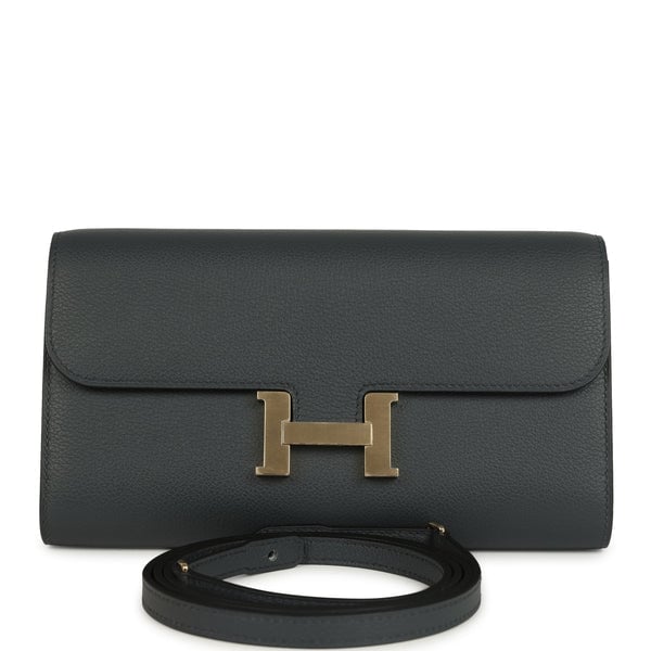 Hermes Hermes Constance Wallet To Go Gris Misty Evercolor Permabrass Hardware