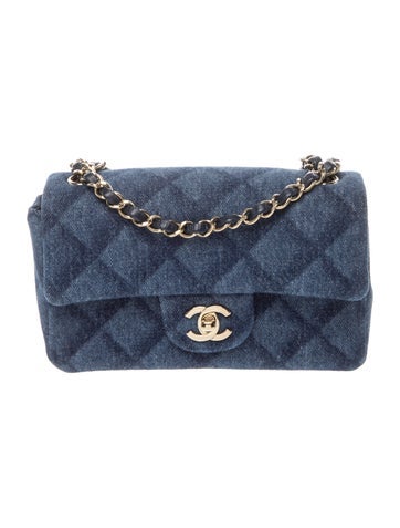 Classic Denim Rectangular Mini Flap Bag