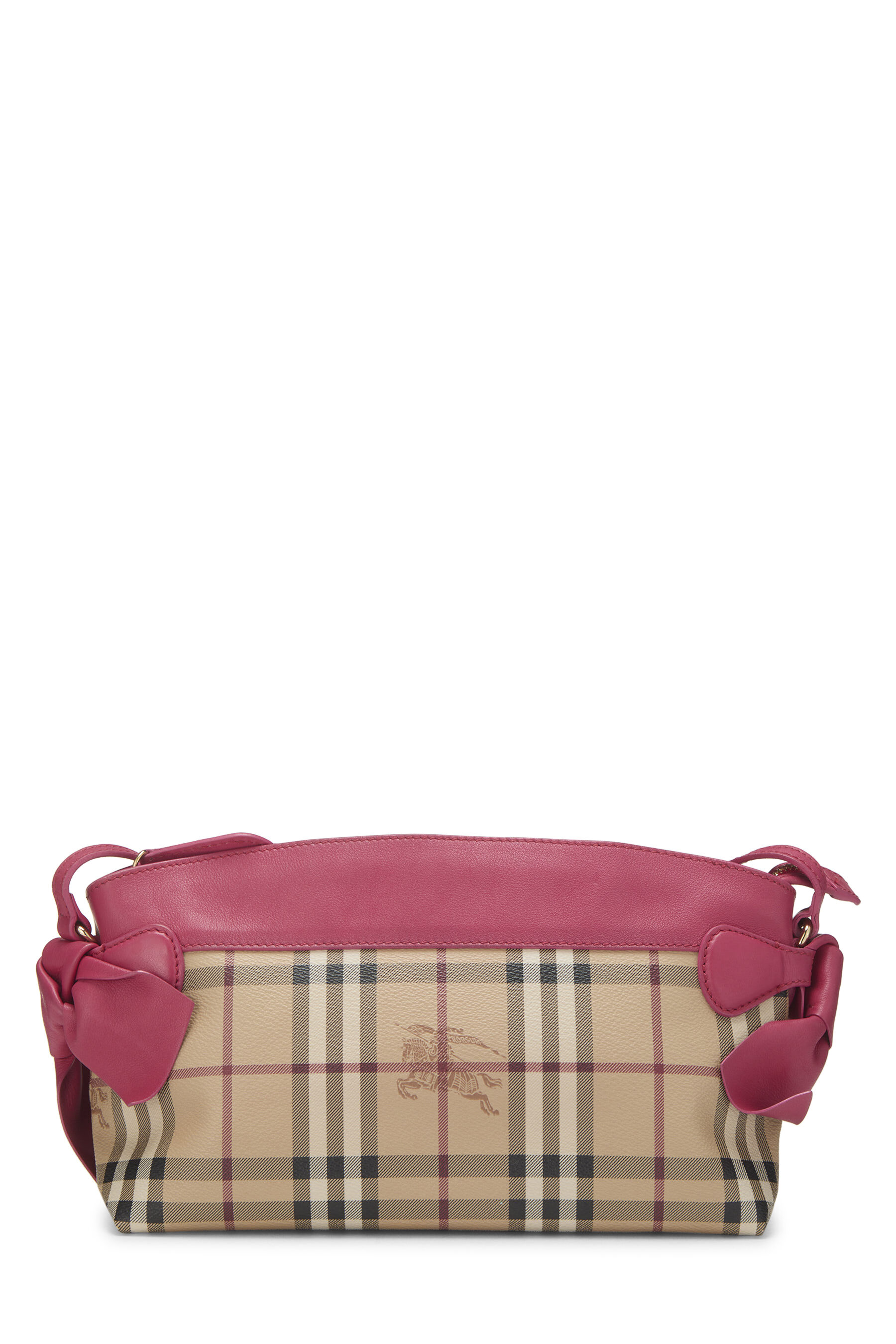 Burberry Pink Haymarket Check Coated Canvas Bow Tie Crossbody