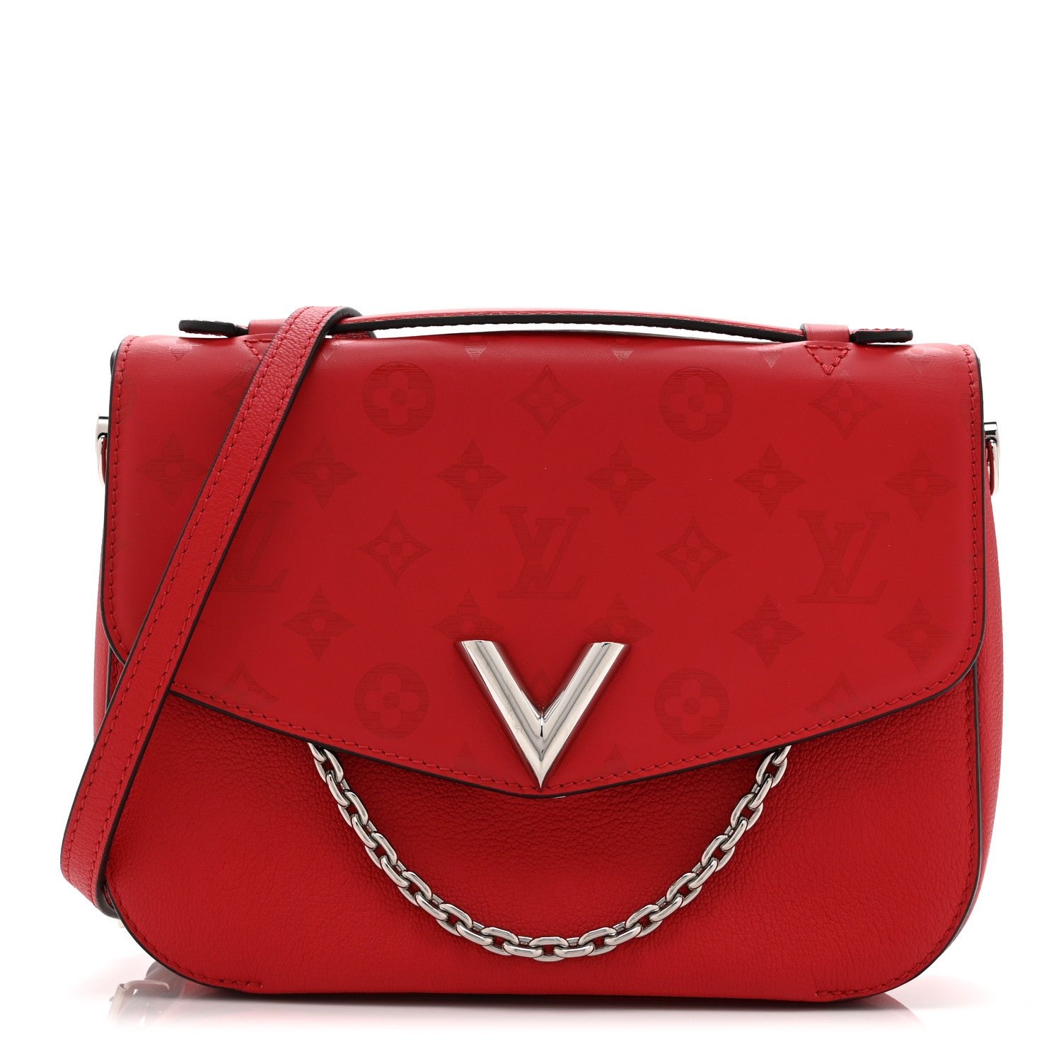 Louis Vuitton Calfskin Monogram Very Messenger Rubis Red