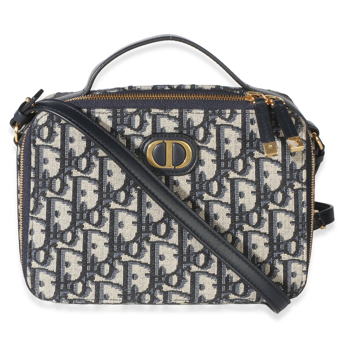 Dior Blue Oblique Canvas 30 Montaigne Top Handle Box Bag