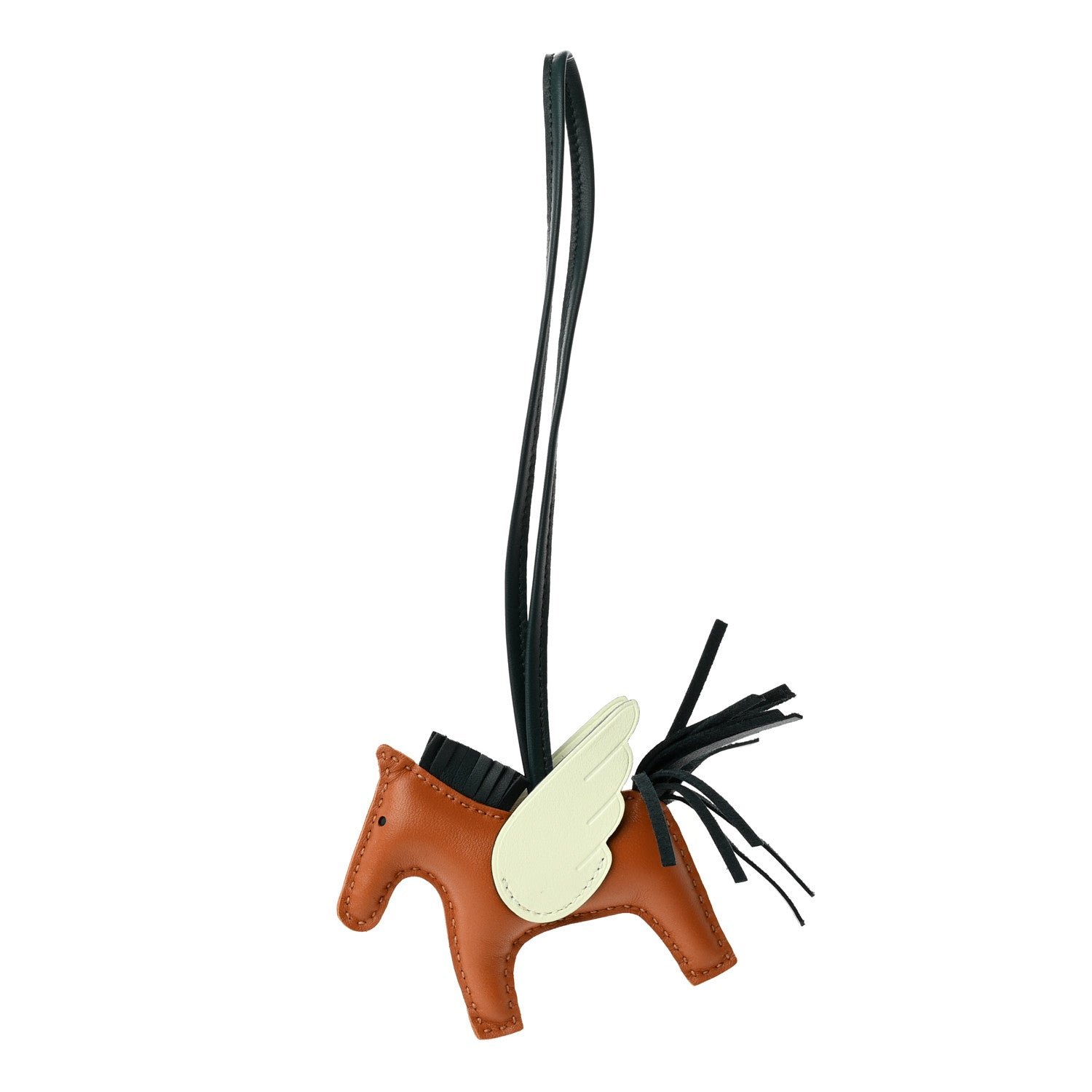 Hermes Milo Lambskin Grigri Rodeo Pegase Horse Bag Charm PM Gold Vert Cypress Vert Fizz