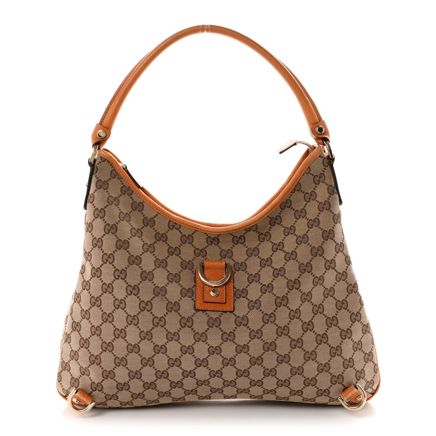 Gucci Monogram Large Abbey D Ring Hobo Tan
