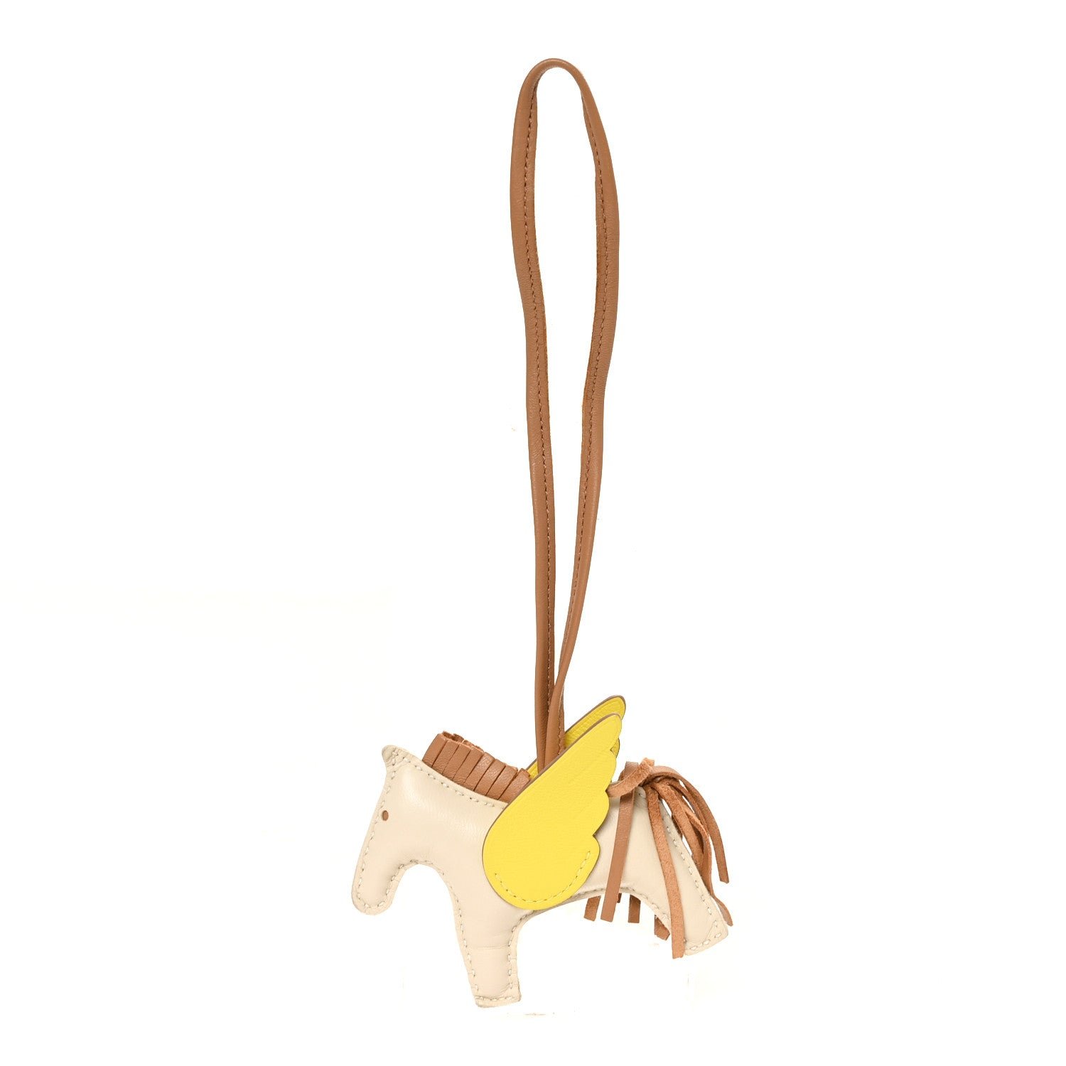 Hermes Milo Lambskin Grigri Rodeo Pegase Horse Bag Charm PM Craie Chai Lime