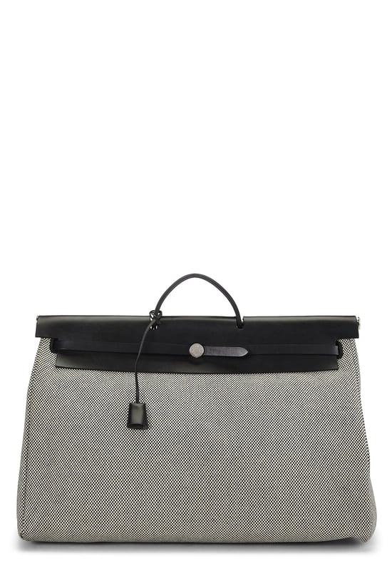 Hermes Black Canvas Herbag Zip 50