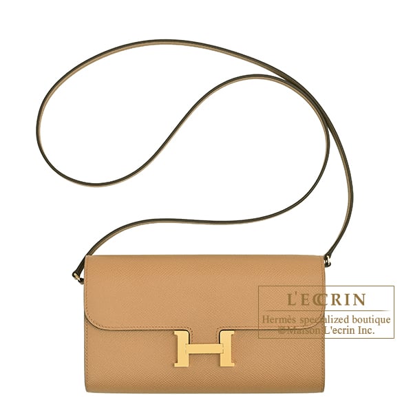 Hermes Constance Long To Go Biscuit Epsom leather Gold hardware