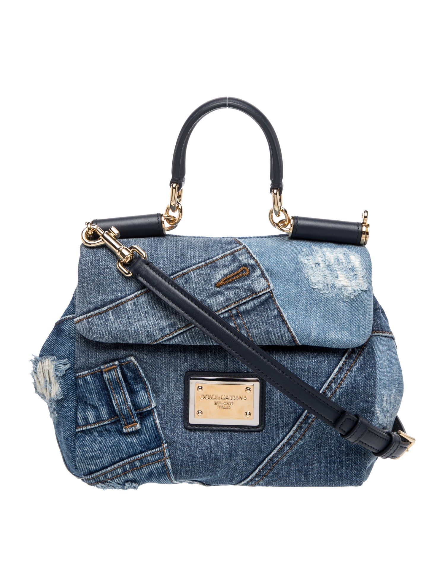 Denim Top Handle Bag