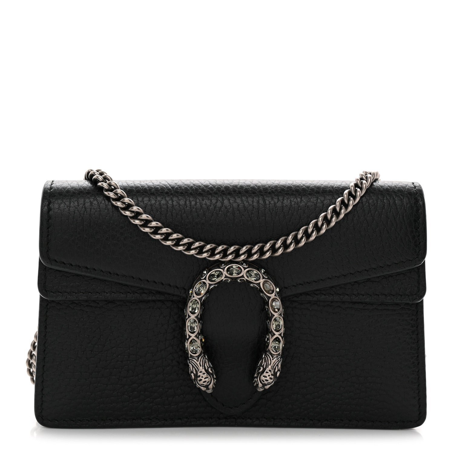 Gucci Calfskin Super Mini Dionysus Shoulder Bag Black