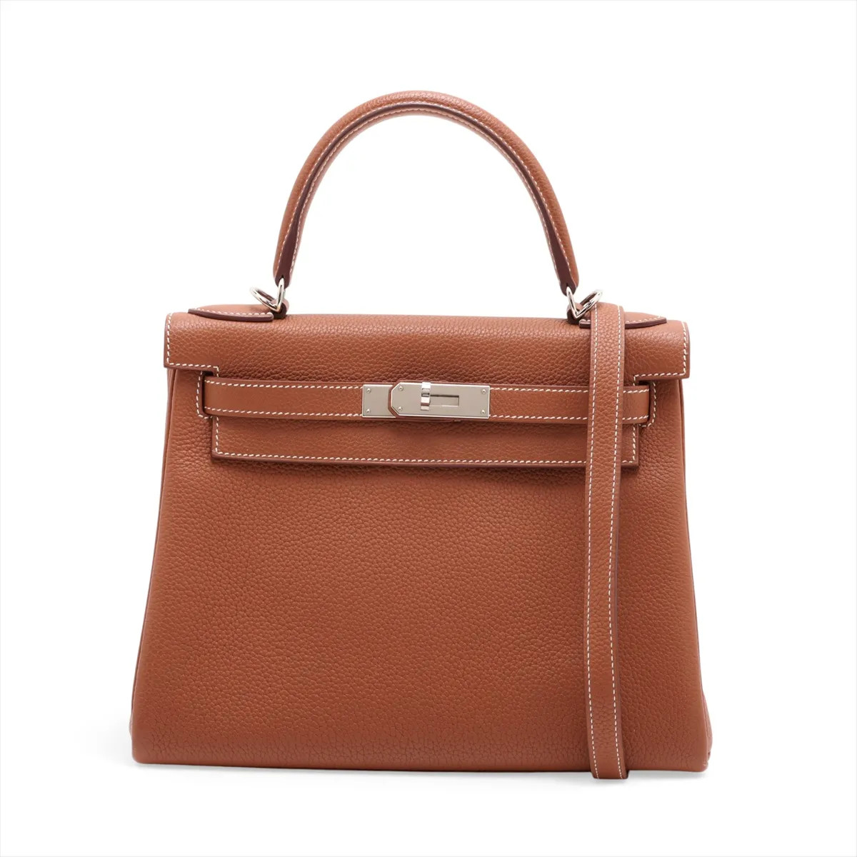 Hermès Kelly 28 Le Tournay Togo Gold Silver Metal Fittings