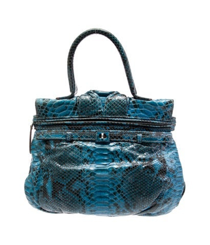 Zagliani Python Top Handle Bag