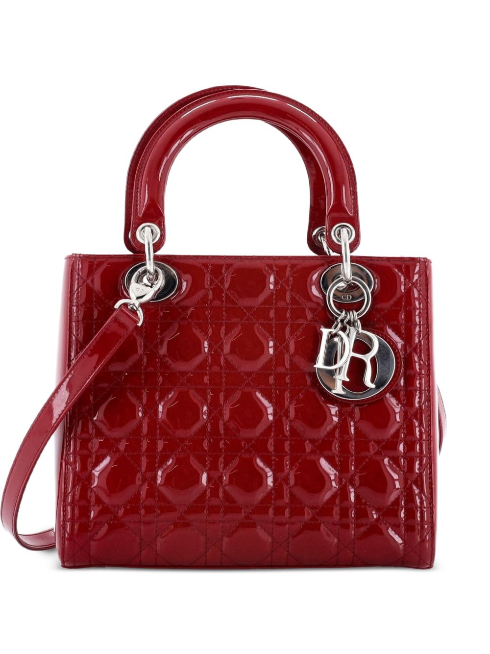 Lady Dior Bag Cannage Quilt Patent Medium satchel