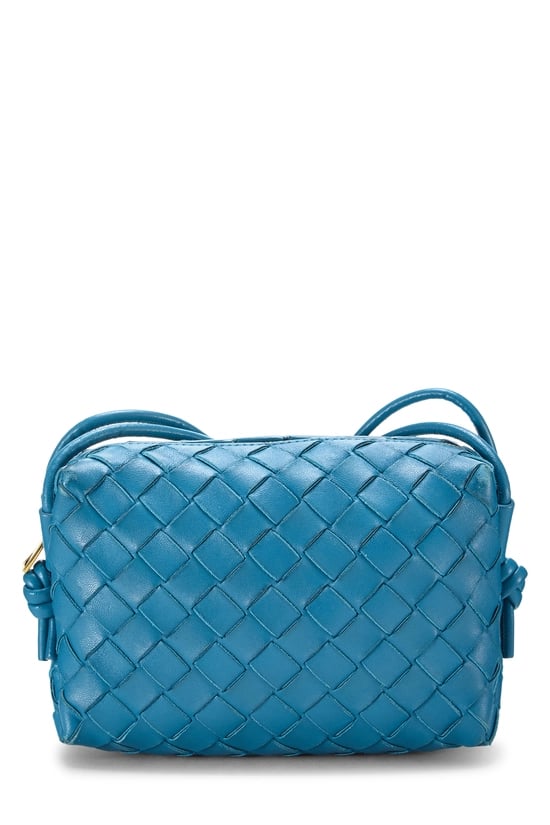 Bottega Veneta Blue Intrecciato Loop Camera Mini
