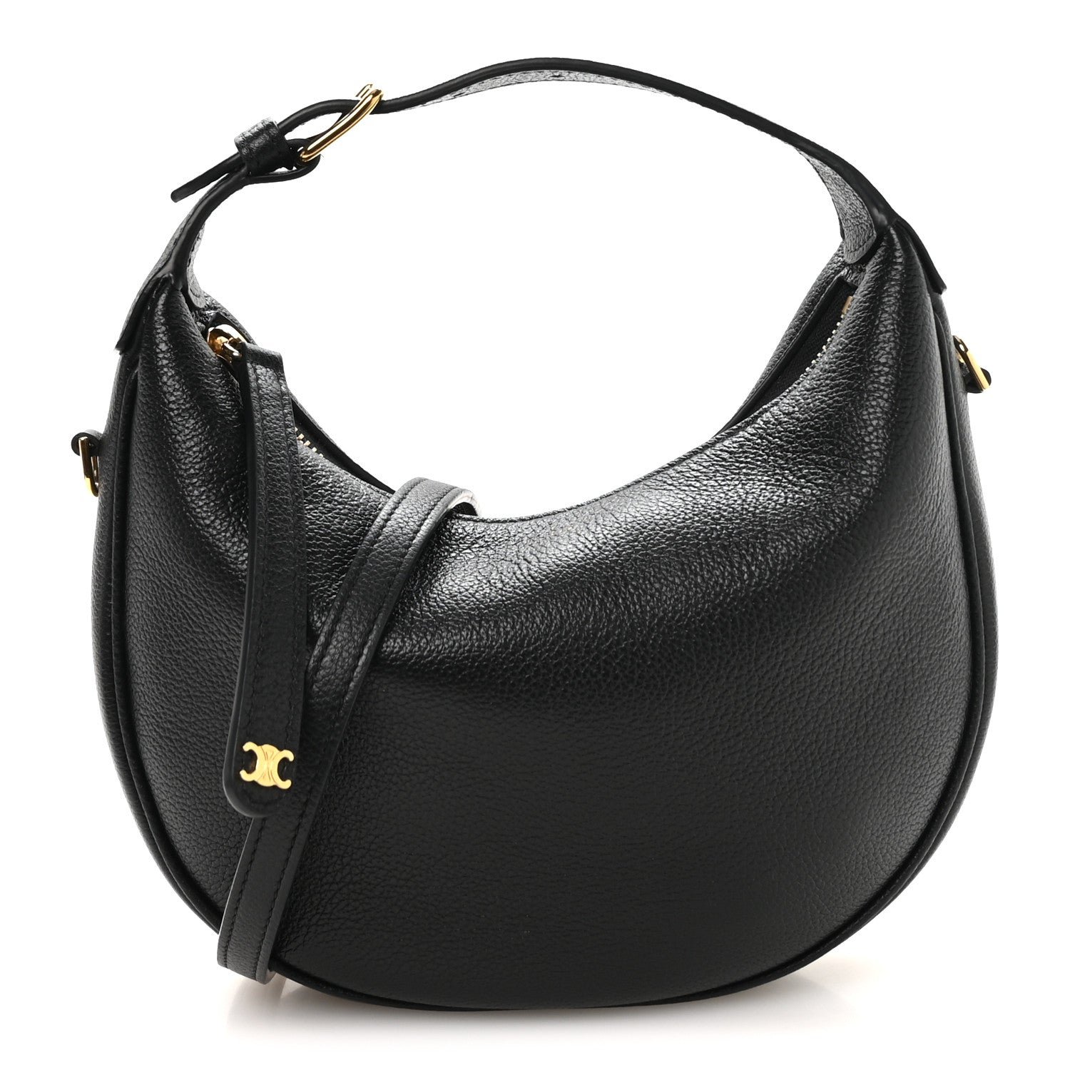 Celine Supple Grained Calfskin Teen Lulu Shoulder Bag Black